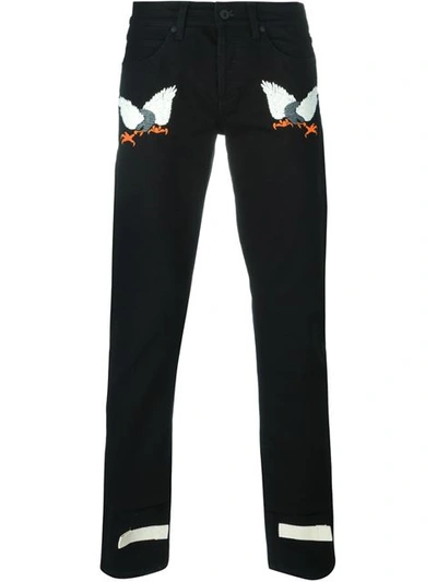 Off-white Embroidered Eagle Jeans |