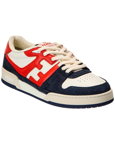 Fendi Multicolor Leather Match Sneakers In Blue