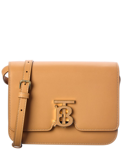 Burberry Tb Small Leather Shoulder Bag In Brown