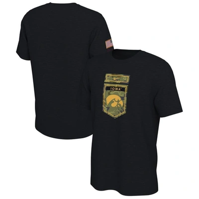 Nike Black Iowa Hawkeyes Veterans Camo T-shirt