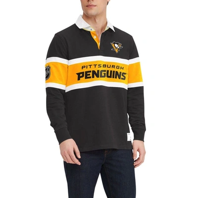 Tommy Hilfiger Black Pittsburgh Penguins Martin Rugby Long Sleeve T-shirt