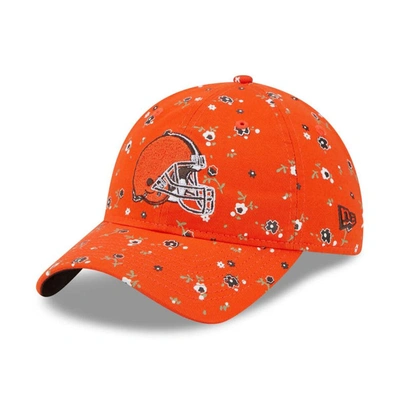 New Era Orange Cleveland Browns  Floral 9twenty Adjustable Hat