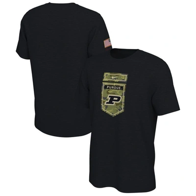 Nike Black Purdue Boilermakers Veterans Camo T-shirt
