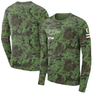 Nike Camo Oregon Ducks Military Long Sleeve T-shirt In Green
