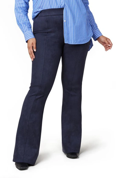 Spanx Faux Suede Flare Pants In Classic Navy