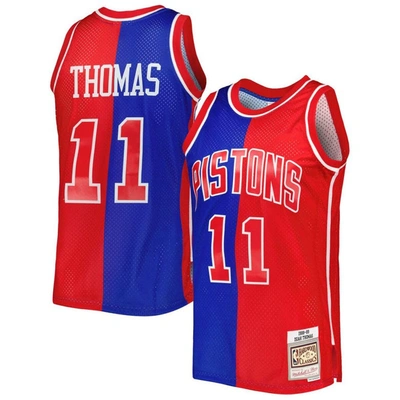 Mitchell & Ness Isiah Thomas Blue/red Detroit Pistons Hardwood Classics 1988/89 Split Swingman Jerse