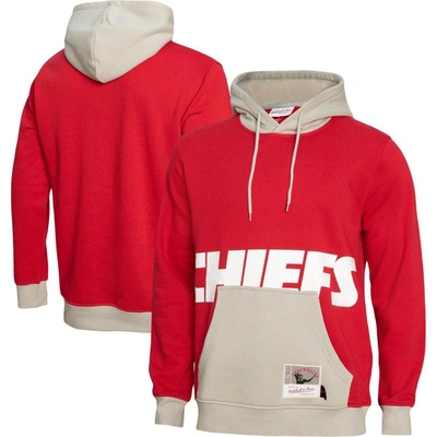 Mitchell & Ness Men's  Red Kansas City Chiefs Big Face 5.0 Pullover Hoodie