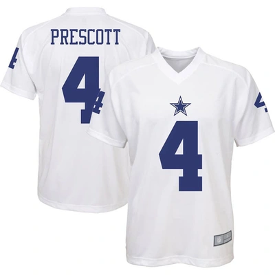 Outerstuff Kids' Youth Dak Prescott White Dallas Cowboys Performance Name & Number Raglan V-neck T-shirt