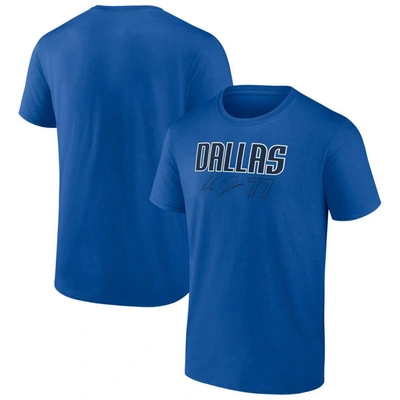 Fanatics Branded Luka Doncic Blue Dallas Mavericks Name & Number T-shirt