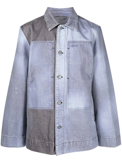 Objects Iv Life Two-tone Denim Shirt Jacket In Blue