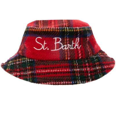 Mc2 Saint Barth Tartan Bucket Hat In Red