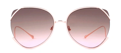 For Art's Sake Wonderland Sun Js7 Butterfly Sunglasses In Brown
