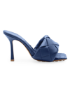Bottega Veneta Women's Lido Woven High Heel Slide Sandals In Cruise Blue