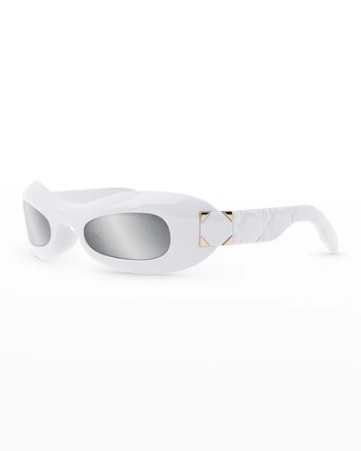 Dior Women's Lady 95.22 R1i 51mm Oval Sunglasses In White / Smoke