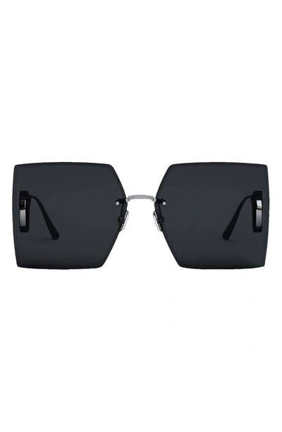Dior 30montaigne 64mm Oversize Square Sunglasses In Gunmetal/ Smoke