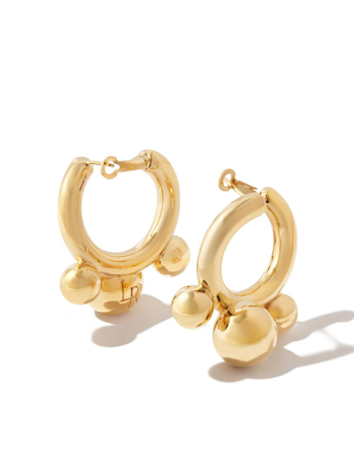 Lauren Rubinski Women's 14k Yellow Gold Beaded Hoop Earrings