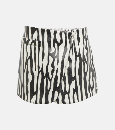 Coperni Black & White Zebra Faux-leather Miniskirt