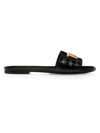 Tom Ford Women's Logo Croc-embossed Leather Slides In Black