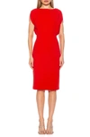 Alexia Admor Gianna Draped Boatneck Dress In Red