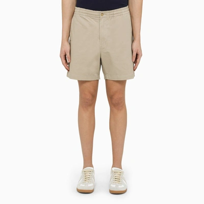 Polo Ralph Lauren Khaki Stretch Cotton Bermuda Shorts In Beige