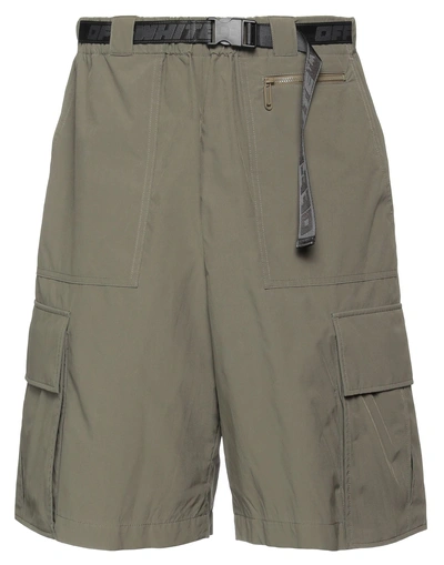 Off-white Man Shorts & Bermuda Shorts Military Green Size L Polyester, Polyamide