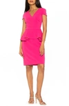 Alexia Admor Willow V-neck Cap Sleeve Sheath Dress In Pink