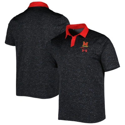 Under Armour Black Maryland Terrapins Static Performance Polo