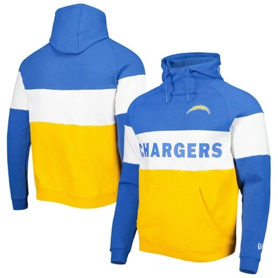 New Era Gold Los Angeles Chargers Colorblock Current Pullover Hoodie