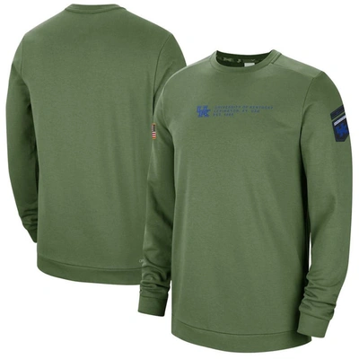 Nike Olive Kentucky Wildcats Military Pullover Sweatshirt