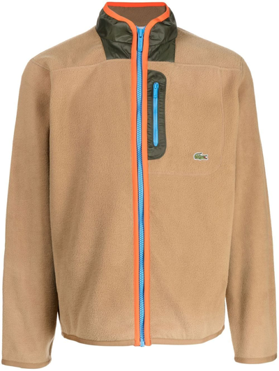 Lacoste Zip-up Sweatshirt In Brown