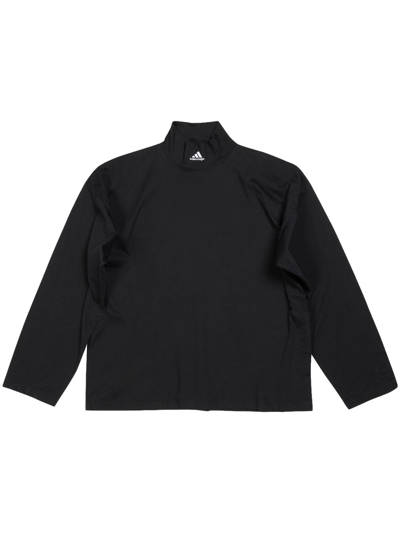 Balenciaga X Adidas Logo-print High-neck T-shirt In Black