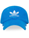 Balenciaga X Adidas Logo-embroidered Cut-out Cap In Blue
