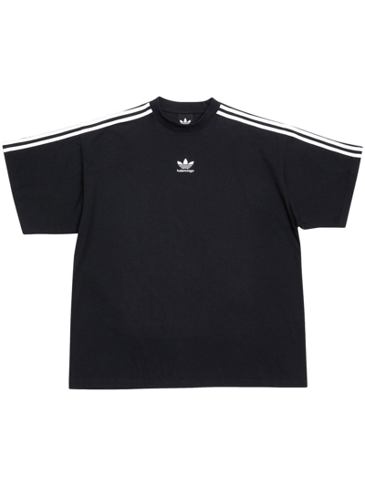 Balenciaga X Adidas Logo-print Cotton T-shirt In Black