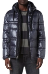 Andrew Marc Gotham Water Resistant Mid Length Puffer Jacket In Asphalt