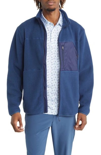 Mizzen + Main Alpine Fleece Zip Jacket In Navy Solid