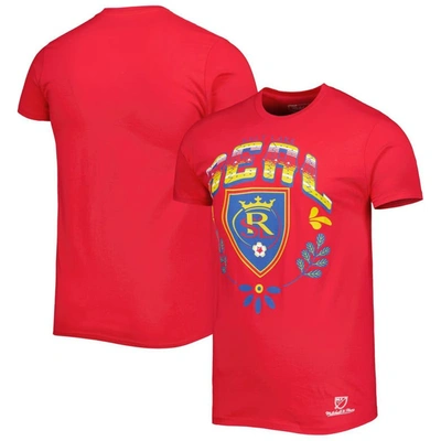 Mitchell & Ness Men's  Red Real Salt Lake Serape T-shirt