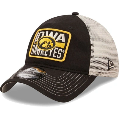 New Era Men's  Black, Natural Iowa Hawkeyes Devoted 9twenty Adjustable Hat In Black,natural