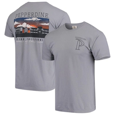 Image One Pepperdine Waves Comfort Colors Campus Scenery T-shirt In Gray