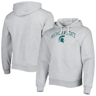 League Collegiate Wear Heather Gray Michigan State Spartans Arch Essential Fleece Pullover Hoodie