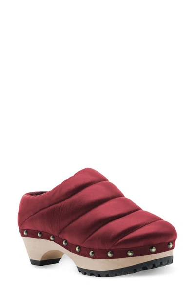 Jax And Bard Boba Quilted Platform Clog In Holly Berry Red