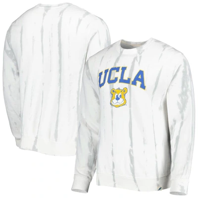 League Collegiate Wear White/silver Ucla Bruins Classic Arch Dye Terry Pullover Sweatshirt