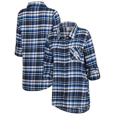 Concepts Sport Blue Toronto Maple Leafs Mainstay Flannel Full-button Long Sleeve Nightshirt