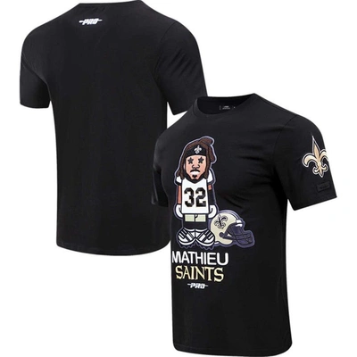 Pro Standard Tyrann Mathieu Black New Orleans Saints Player Avatar Graphic T-shirt