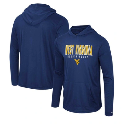 Colosseum Navy West Virginia Mountaineers Team Color Rival Hoodie Long Sleeve T-shirt