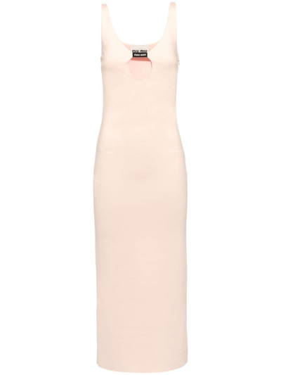 Miu Miu Stretch Jersey Dress In F0482 Quarzo