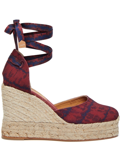 Altuzarra Carina Tie Dye Ankle-wrap Wedge Espadrilles In Spiced Pink