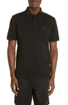 Moncler Collar Logo Polo Shirt In Black