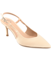 Journee Collection Knightly Pointed Toe Slingback Pump In Ivory
