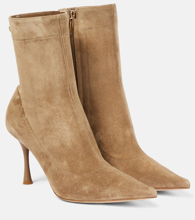 Gianvito Rossi Camoscio Suede Ankle Boots In Camel