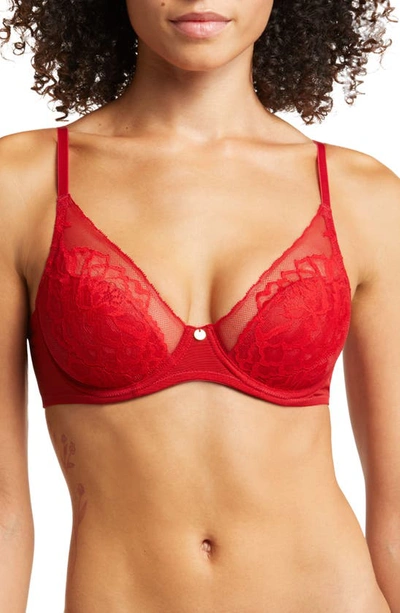 Natori Flora Contour Underwire Bra In Strawberry